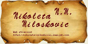 Nikoleta Milošković vizit kartica